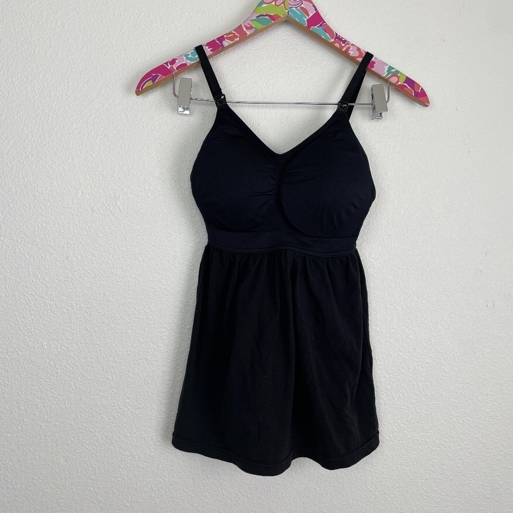 Motherhood Maternity black nursing tank top size S // 1965